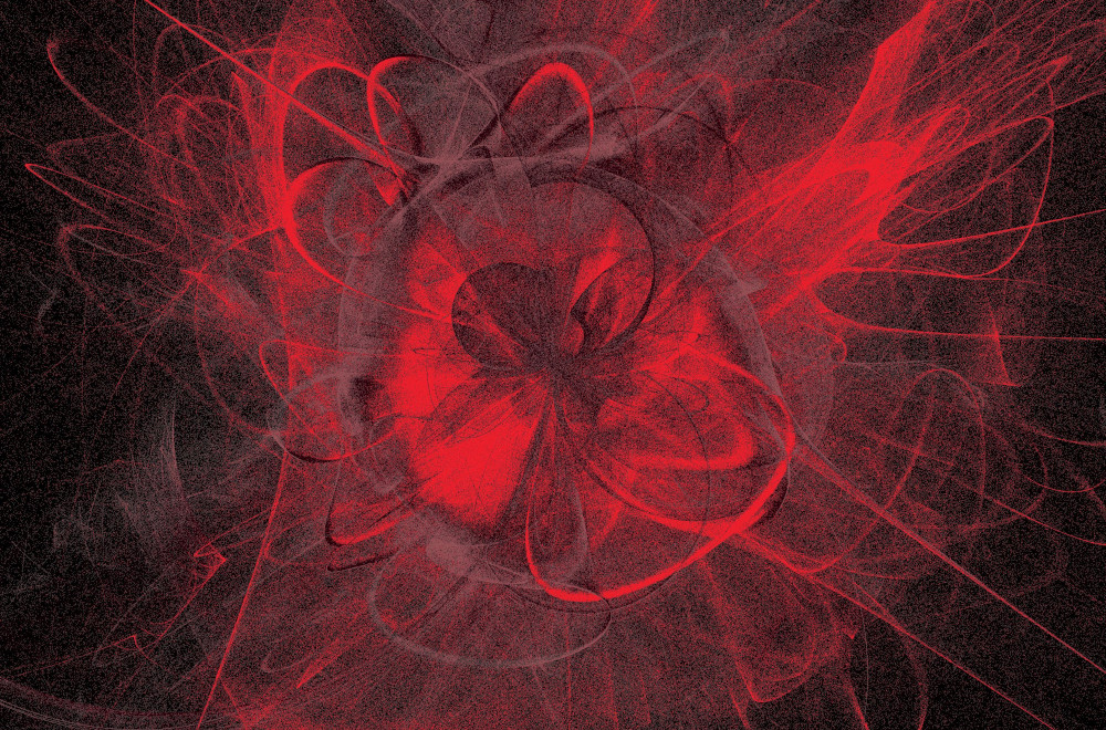 Abstract generative art in red and black