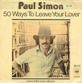 Cover art to Paul Simon&#039;s 1975 single '50 ways to leave your lover'