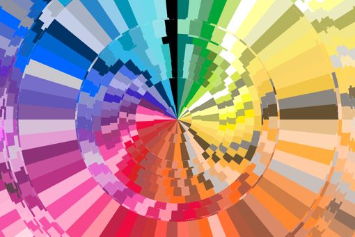 A pretty rainbow colour wheel that I created as part of a blog post.